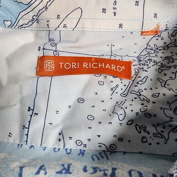 Tori Richard Mens Long Sleeve Hawaiian Map Shirt Cotton/Spandex 3XL - Picture 3 of 6